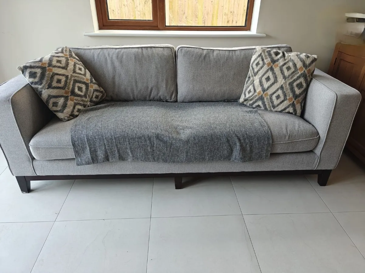 3 Seater Grey Sofa - Image 3