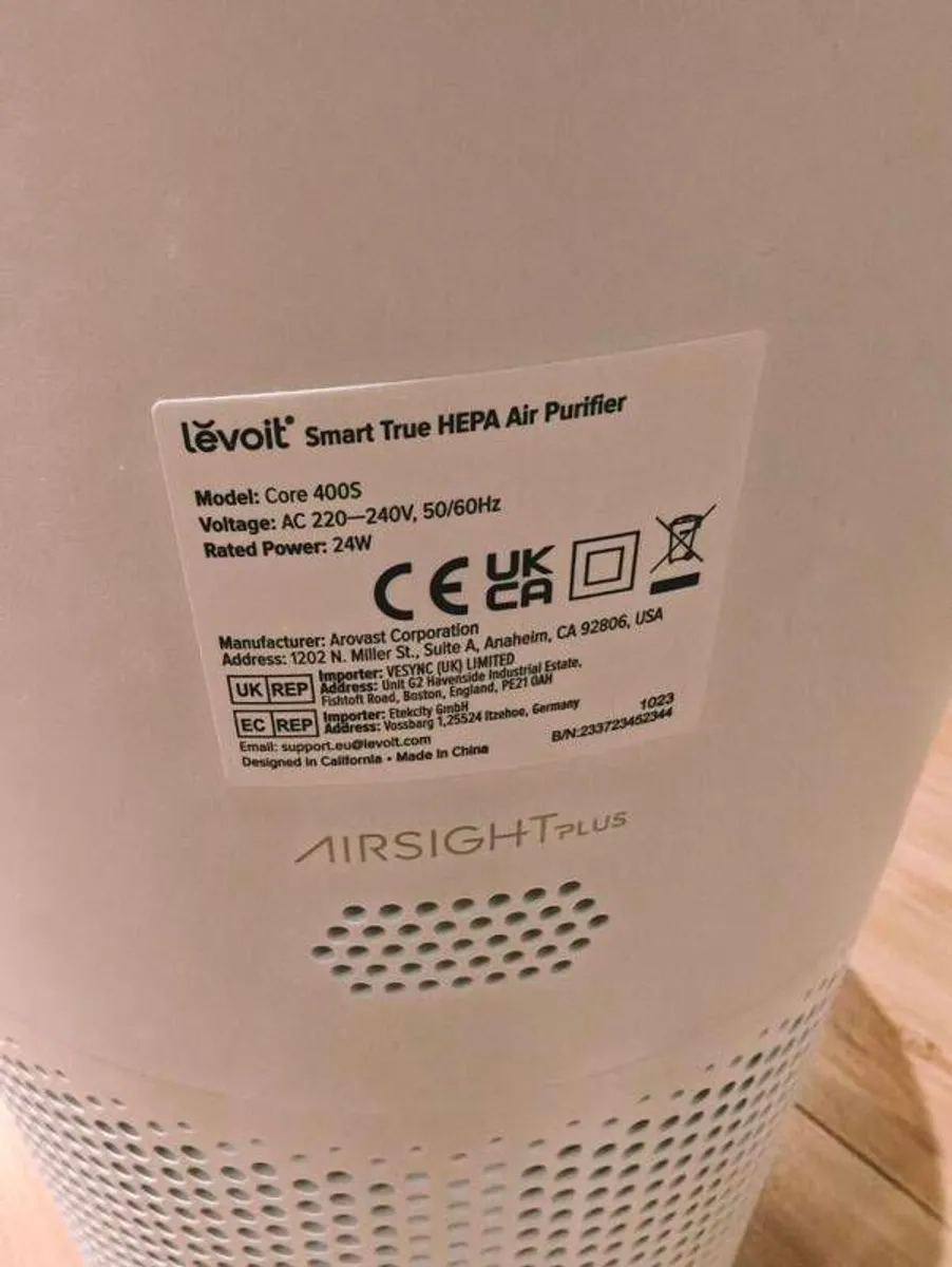 Levoit Core 400S Air Purifier - Smart True HEPA - Excellent Condition - Image 3