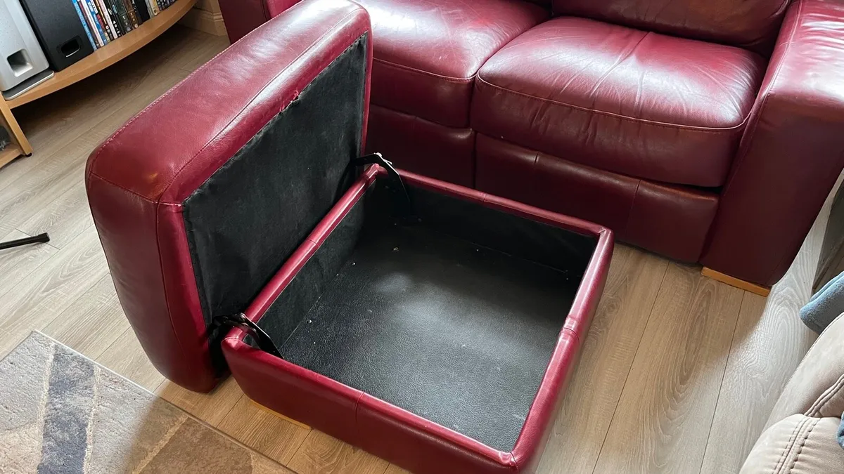 Two seater couch and puff - Image 4