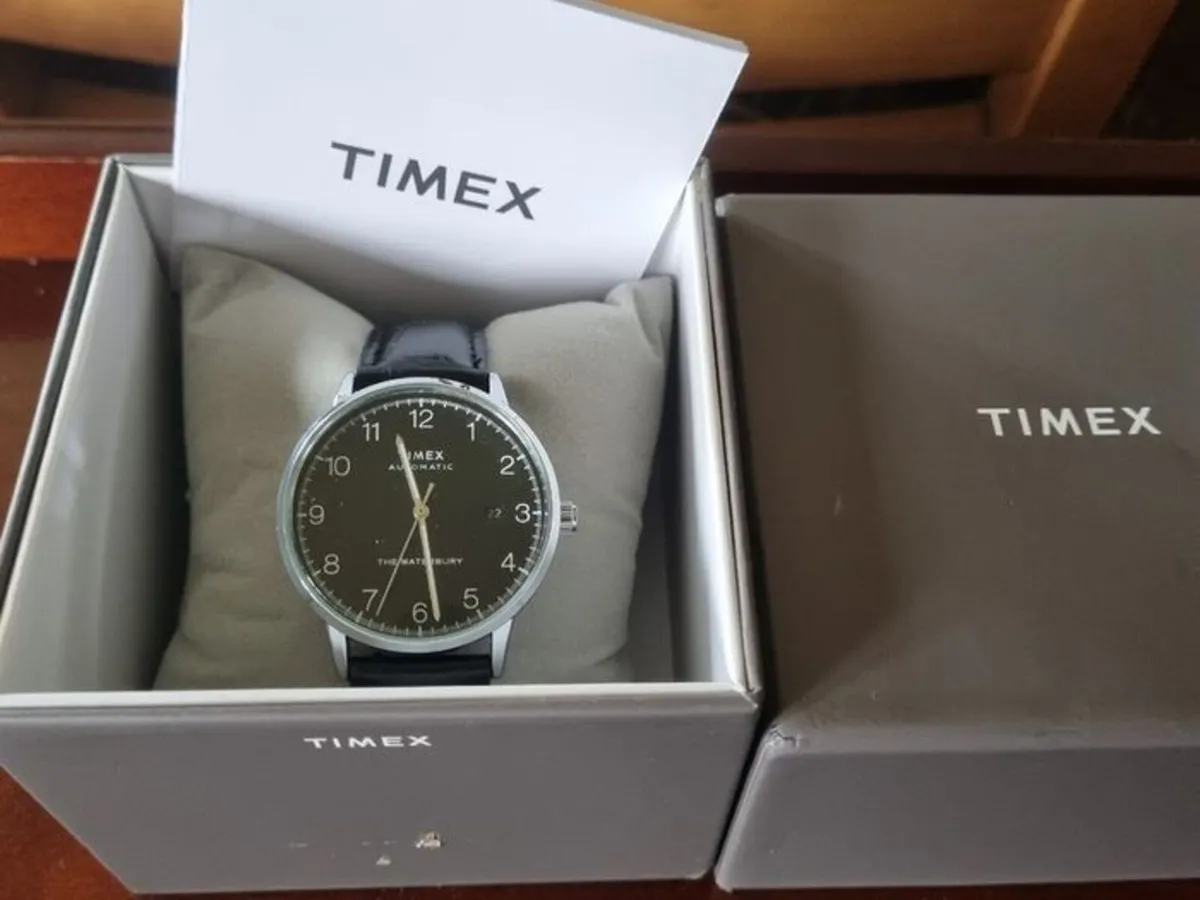 Timex Waterbury Stainless Steel Black Dial Men Aut - Image 1