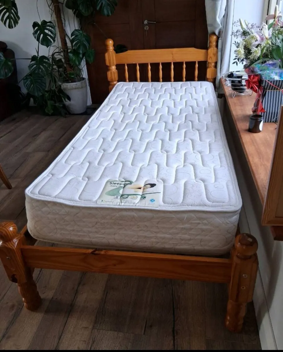 Good Solid Single Wooden Pine Bed Frame - Deliver - Image 2