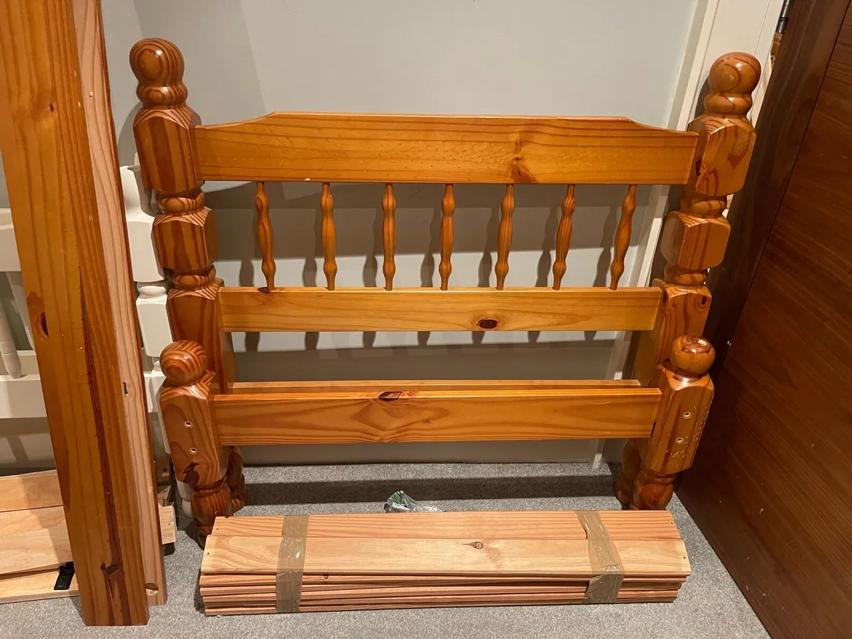 Good Solid Single Wooden Pine Bed Frame - Deliver - Image 3