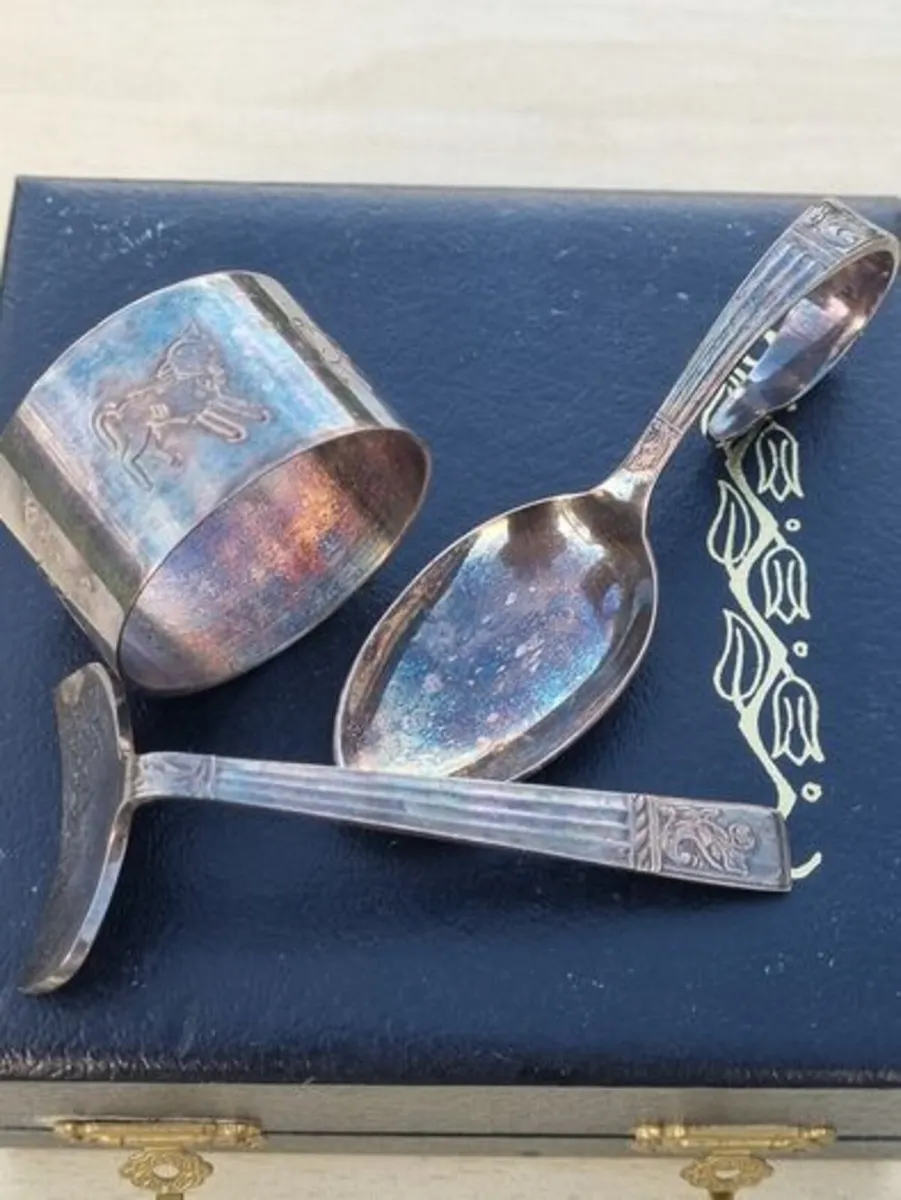 Vintage Silver Plated Christening set - Image 3