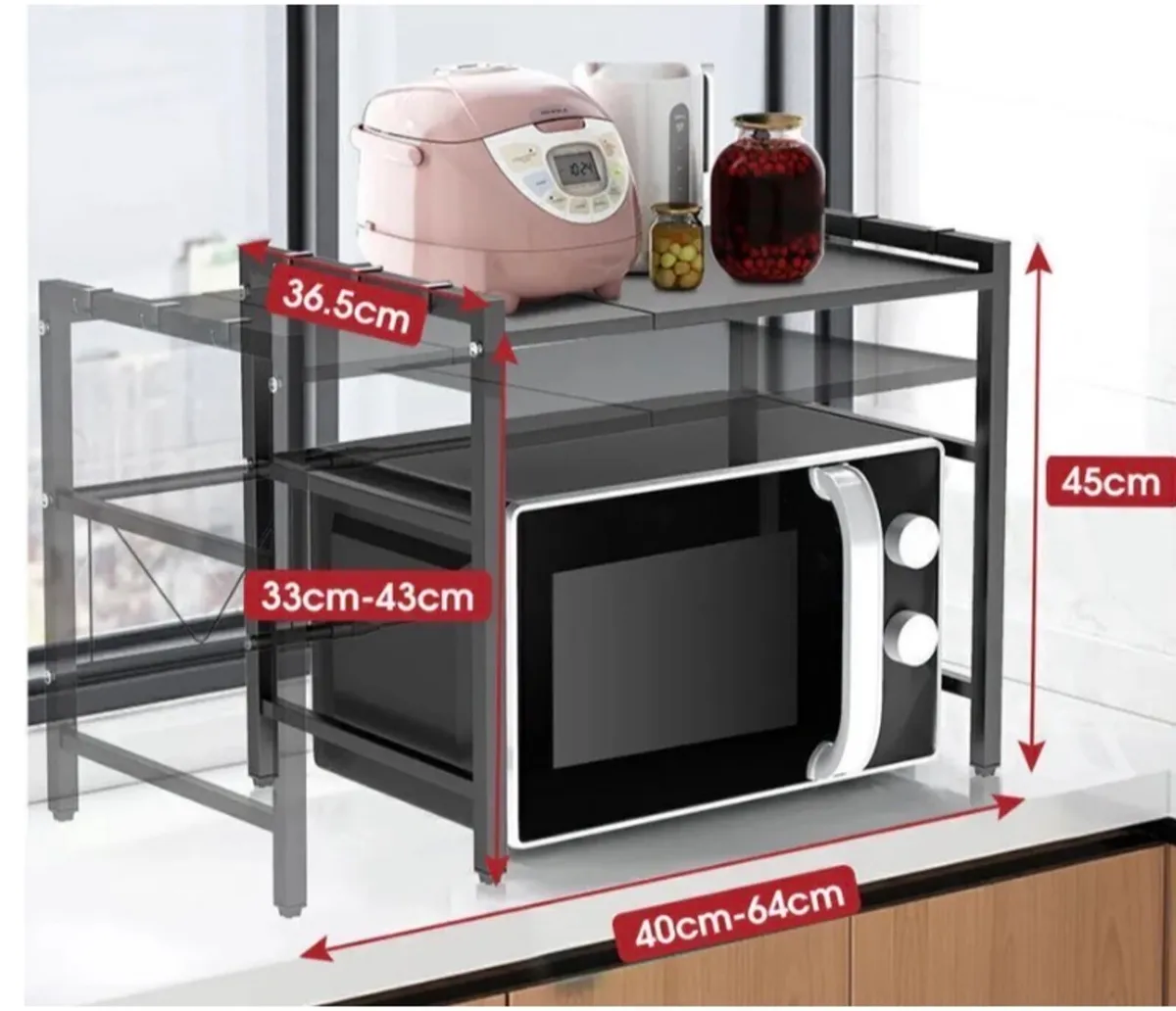 2 Tier Adjustable Rack for Microwave NEW - Image 1