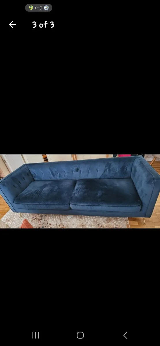 3 Seater Chesterfield Couch Blue - Image 2