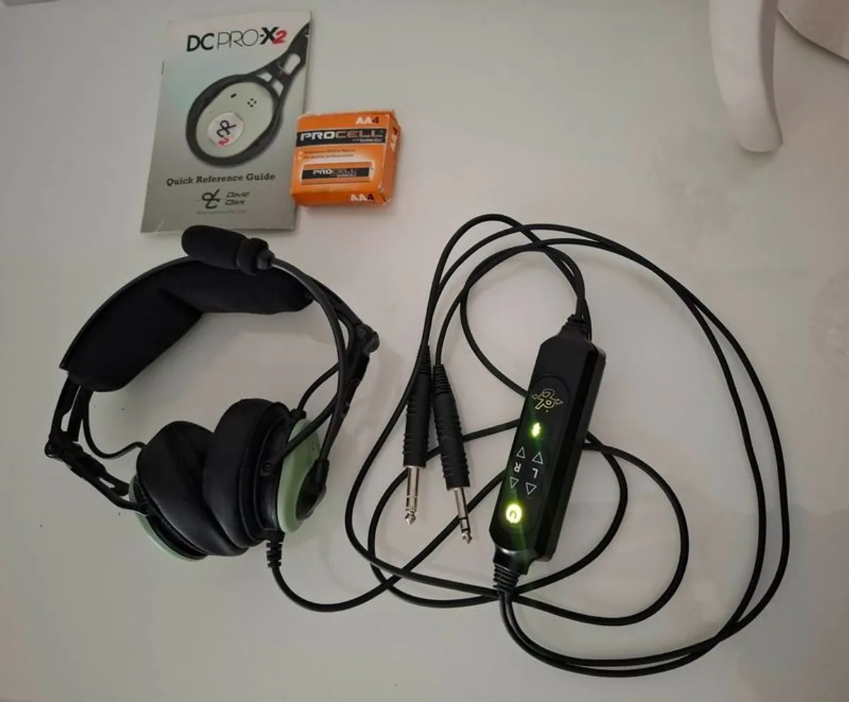 David Clark DC PRO-X2 Aviation ANR Headset - Dual Plug - Bluetooth - With Case - Image 1