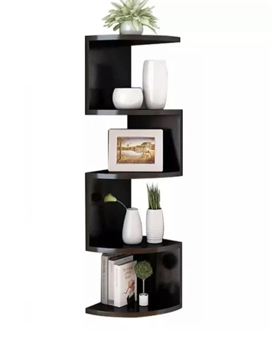5 Tier Floating Wall Corner Shelves Black or White - Image 3
