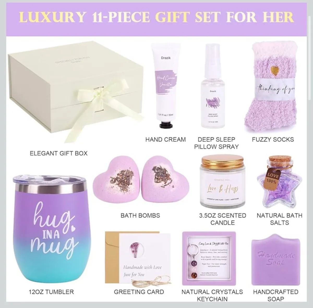 Brand new hug in a box pamper gift, spa bath set - Image 4