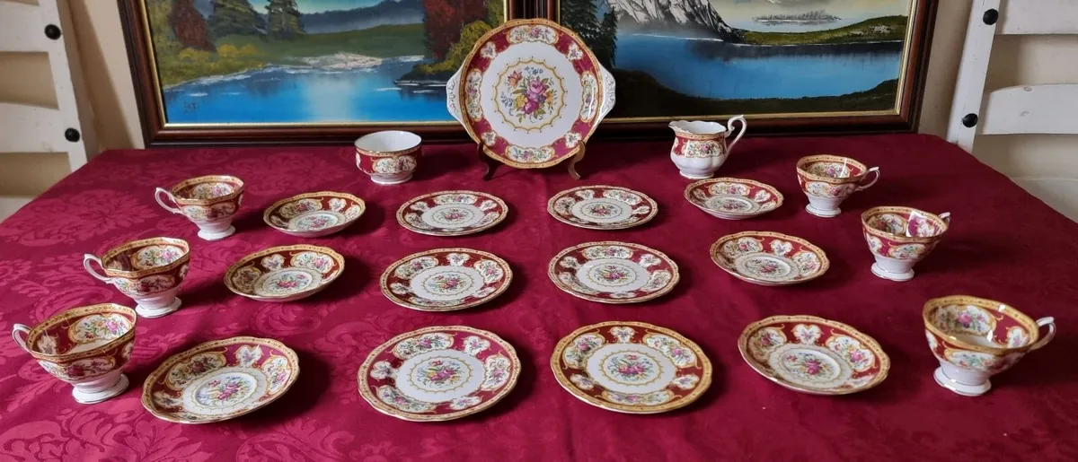21Pc.Royal Albert Lady Hamilton Bone China Tea Set - Image 4