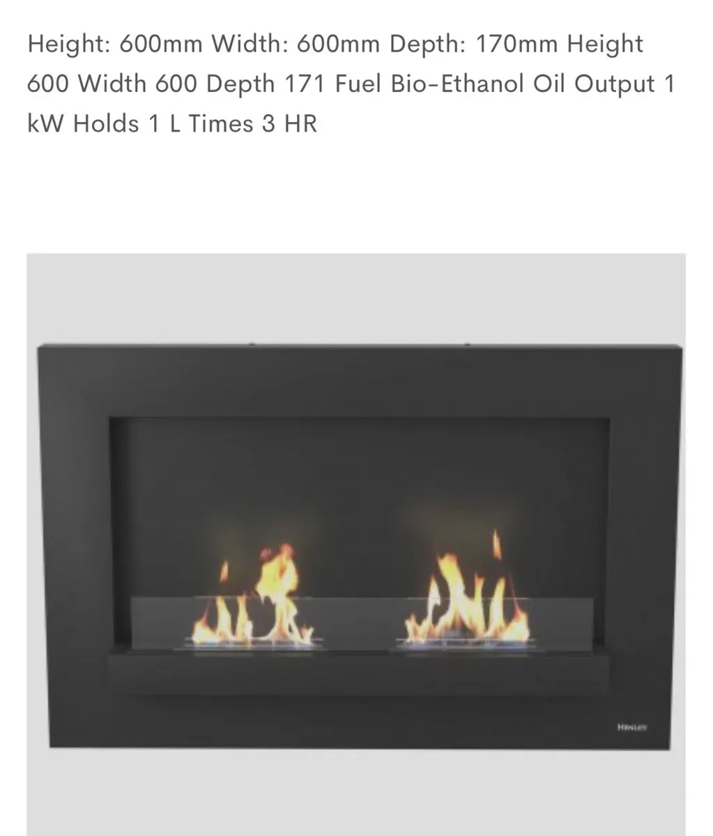 Henley Bioethanol Hang on the Wall Fire - Image 2