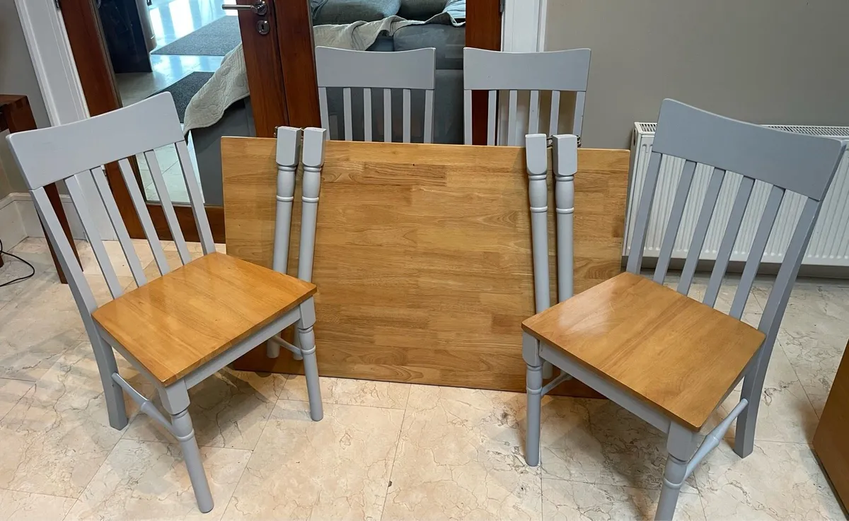 Stunning Grey 4Ft Kitchen Table & 4 x Chairs Set - Image 1