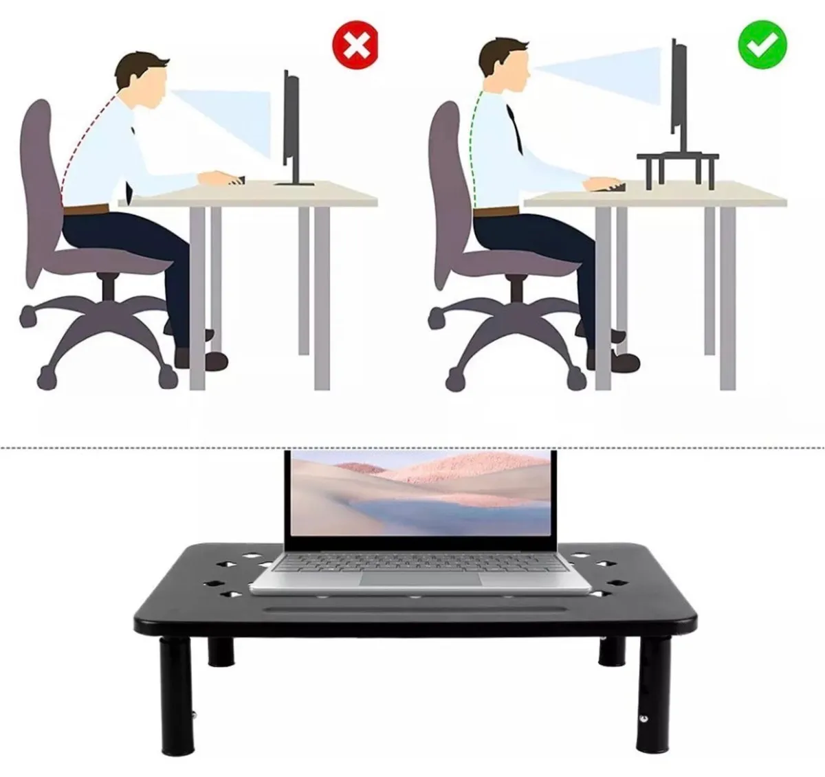 Computer Monitor Riser 3 Level Adjustable NEW - Image 2