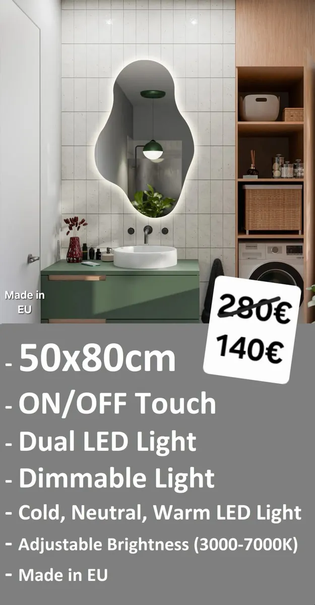 LED Bathroom Mirror 50x80cm