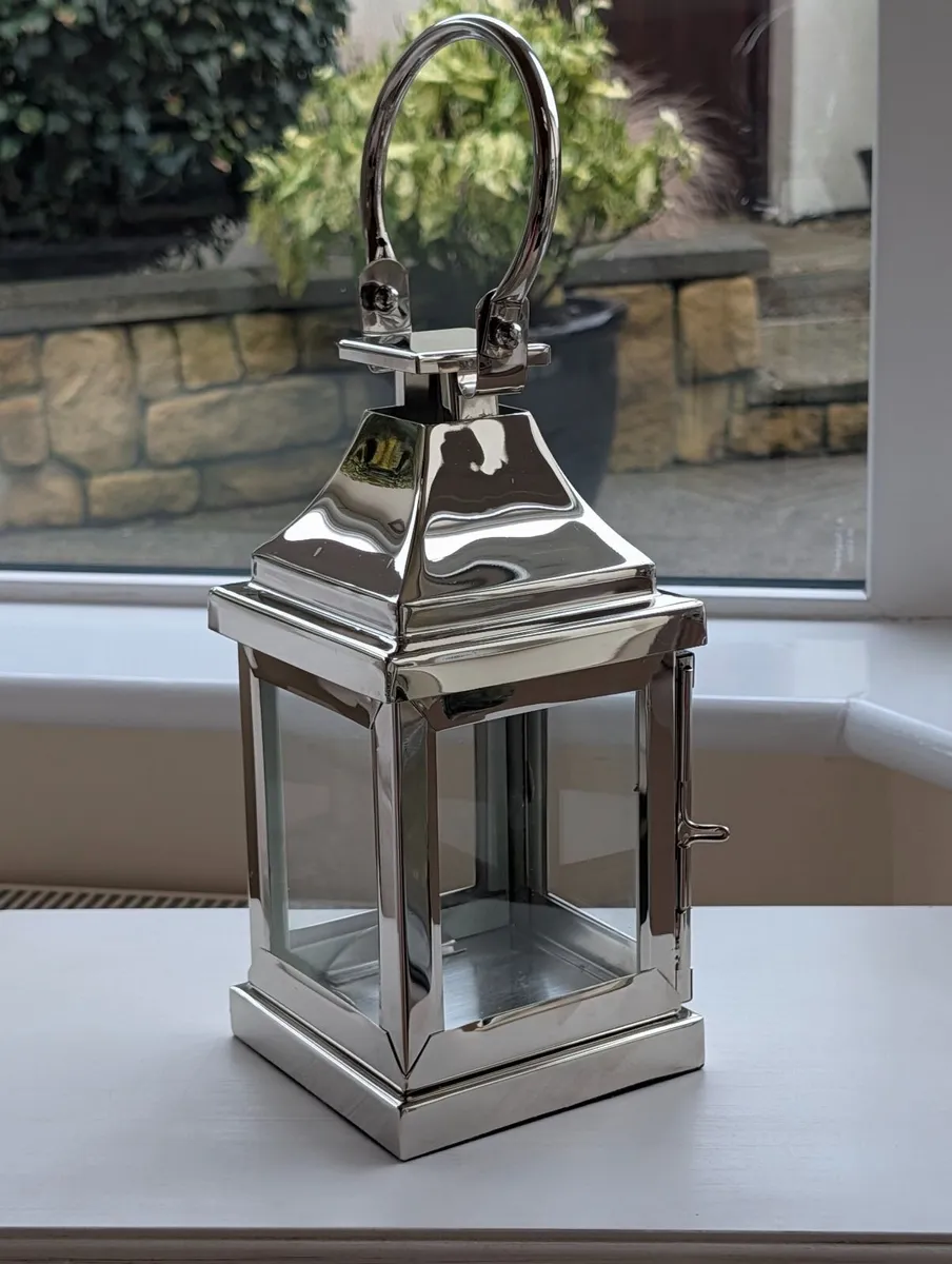 Square silver lantern