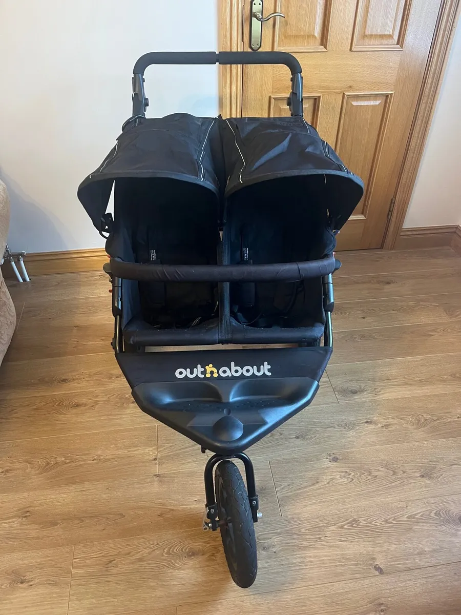 Outnabout black double pram - Image 2