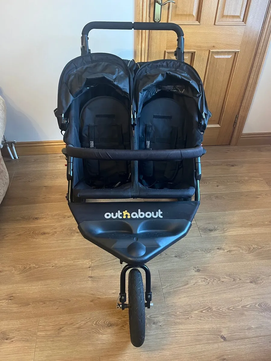 Outnabout black double pram - Image 3