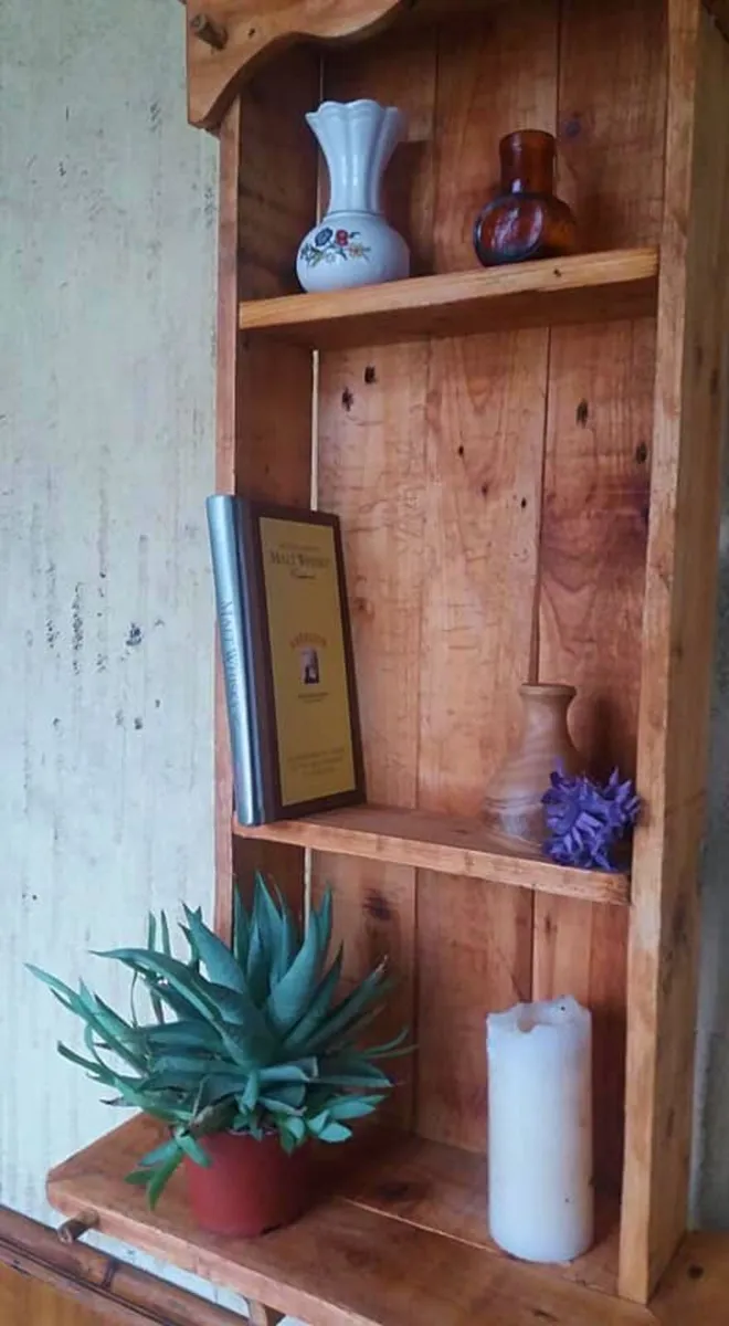 Rustic driftwood wall shelved display / storage - Image 3