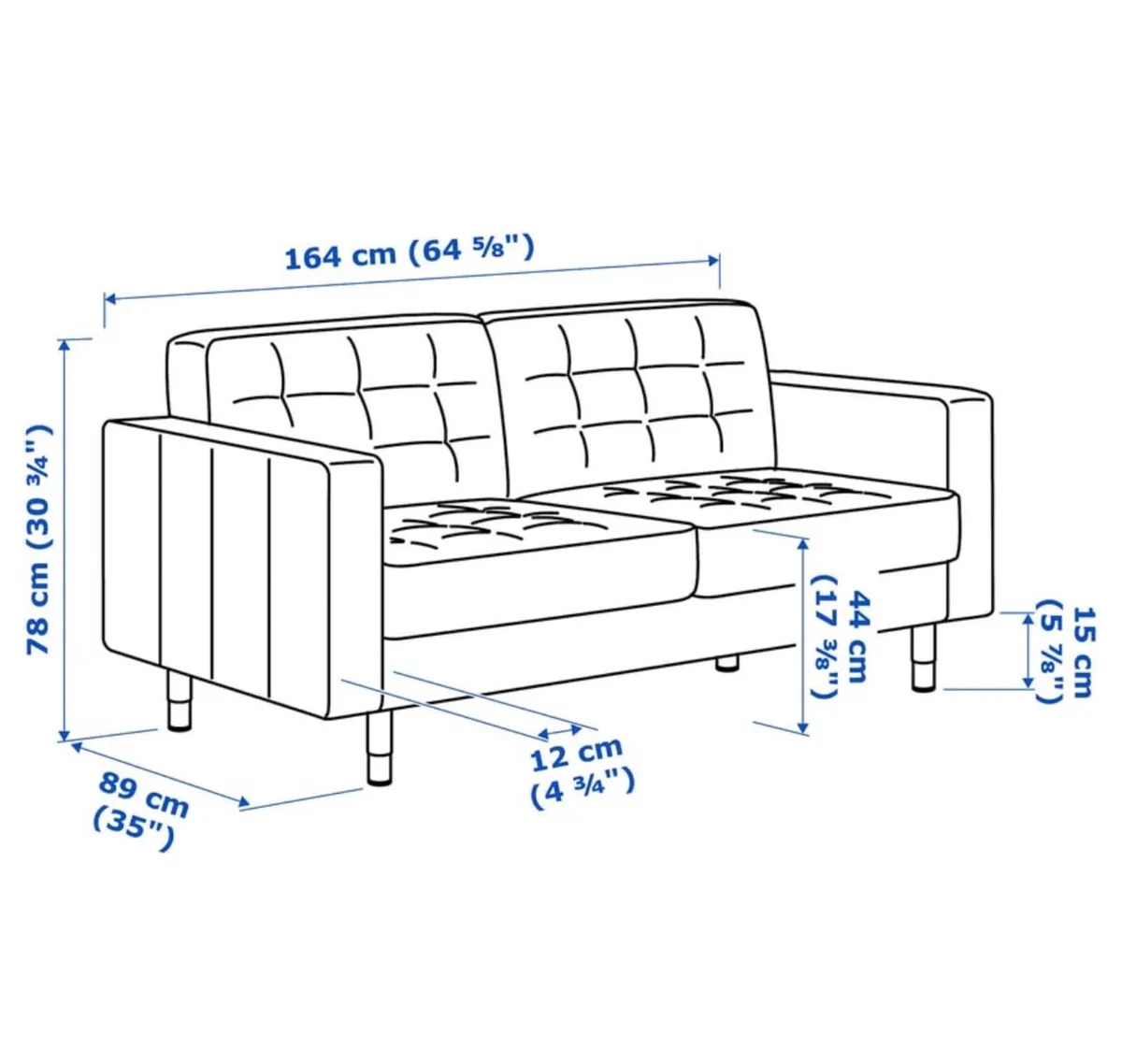 Two seat sofa/ Fabric - Image 2