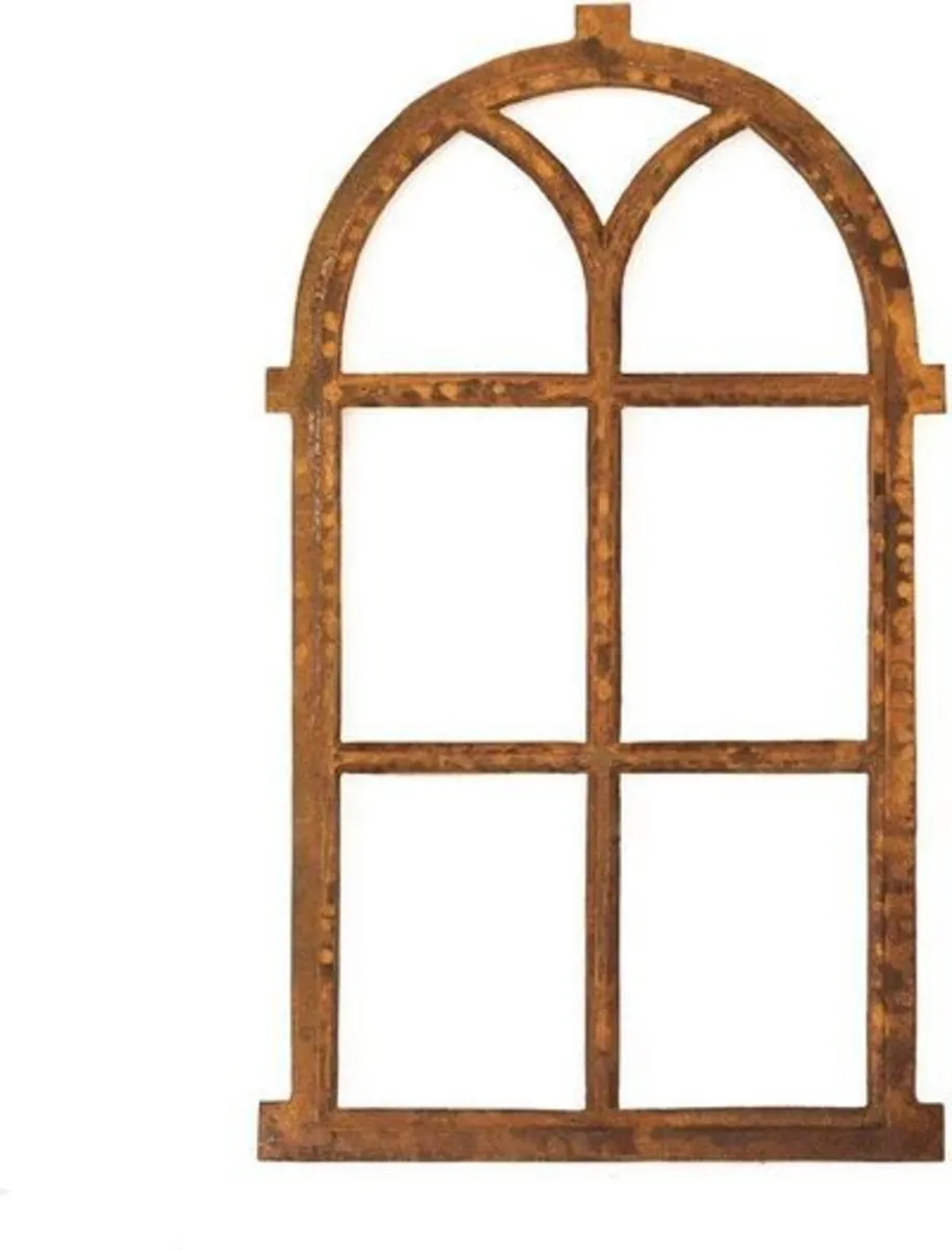 Iron Window with Round Arch | Approx. 98 x 54 cm | - Image 2
