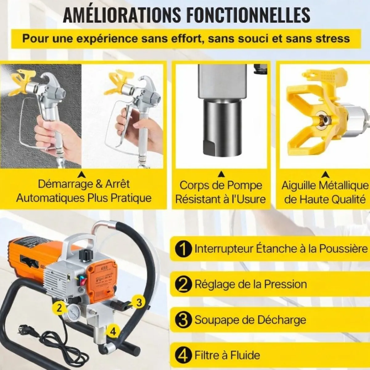 High Pressure Airless Wall Paint Spray Gun Sprayer - Image 3