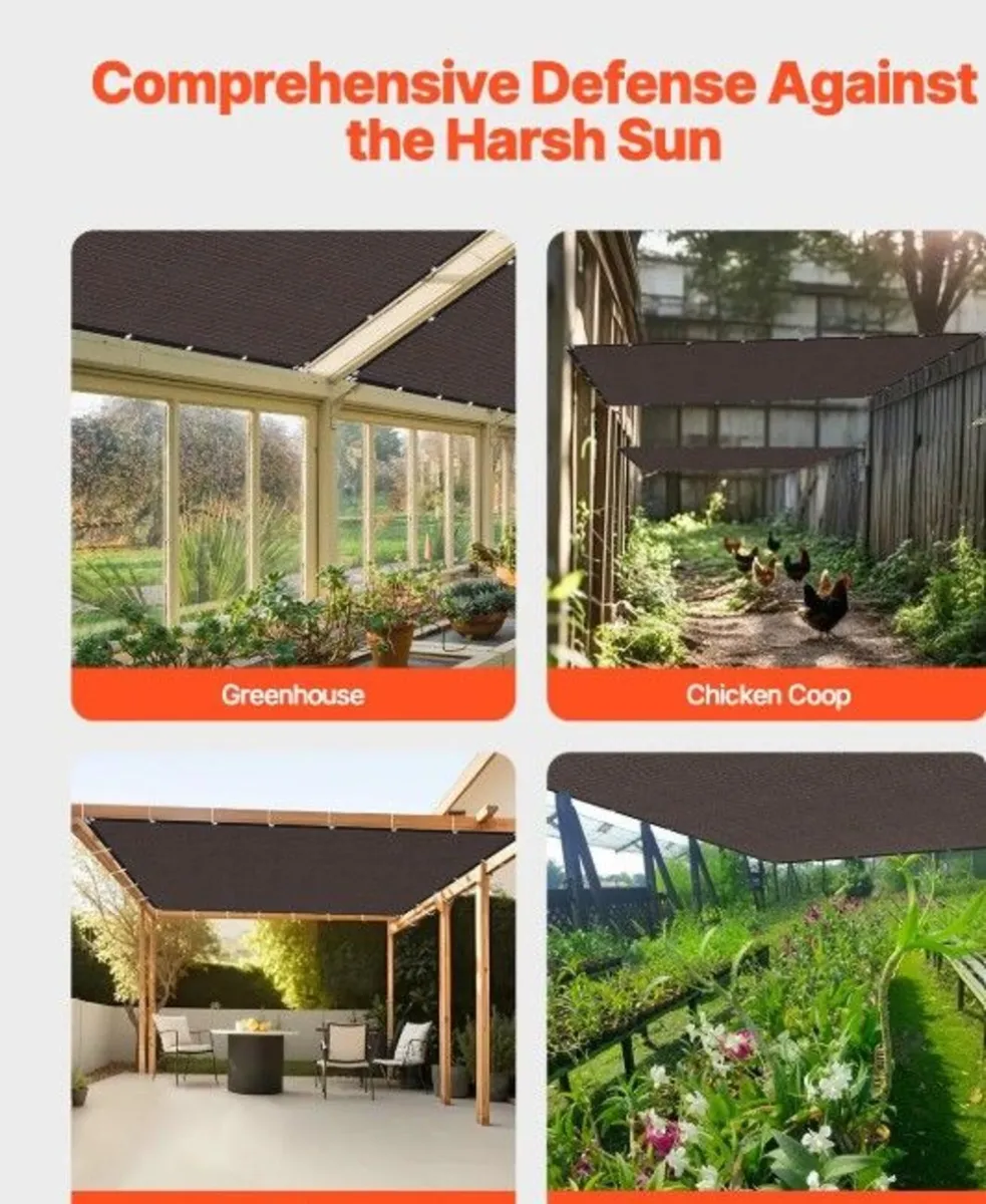 90% Sun Shade Cloth, 10 x 12 ft Pergola Shade Cove - Image 4