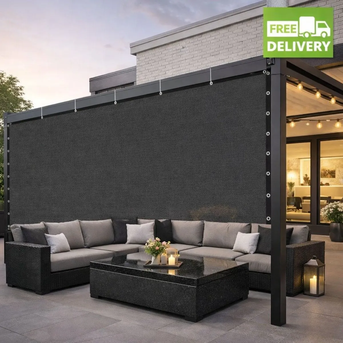 90% Sun Shade Cloth, 10 x 12 ft Pergola Shade Cove - Image 1