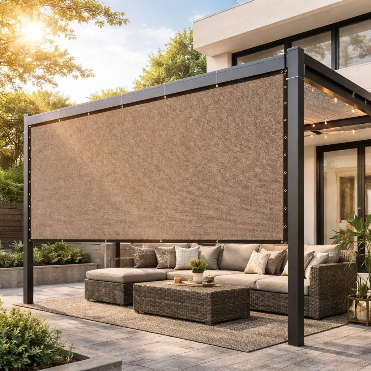 90% Sun Shade Cloth, 10 x 12 ft Pergola Shade Cove - Image 2