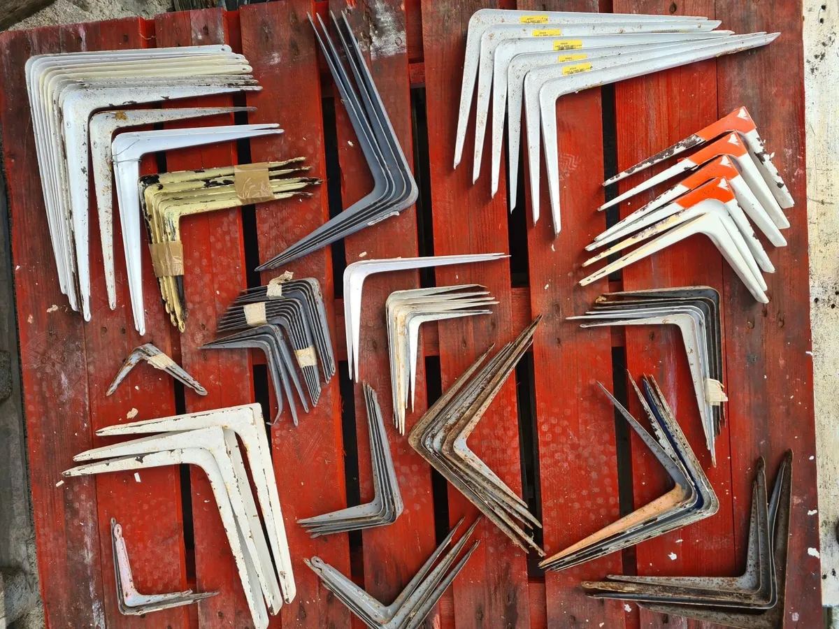 Selection of metal shelving brackets