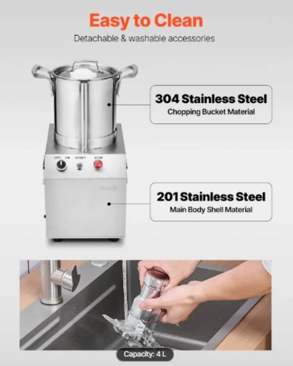 Food Processor & Vegetable Chopper, 4L Food-Grade - Image 3