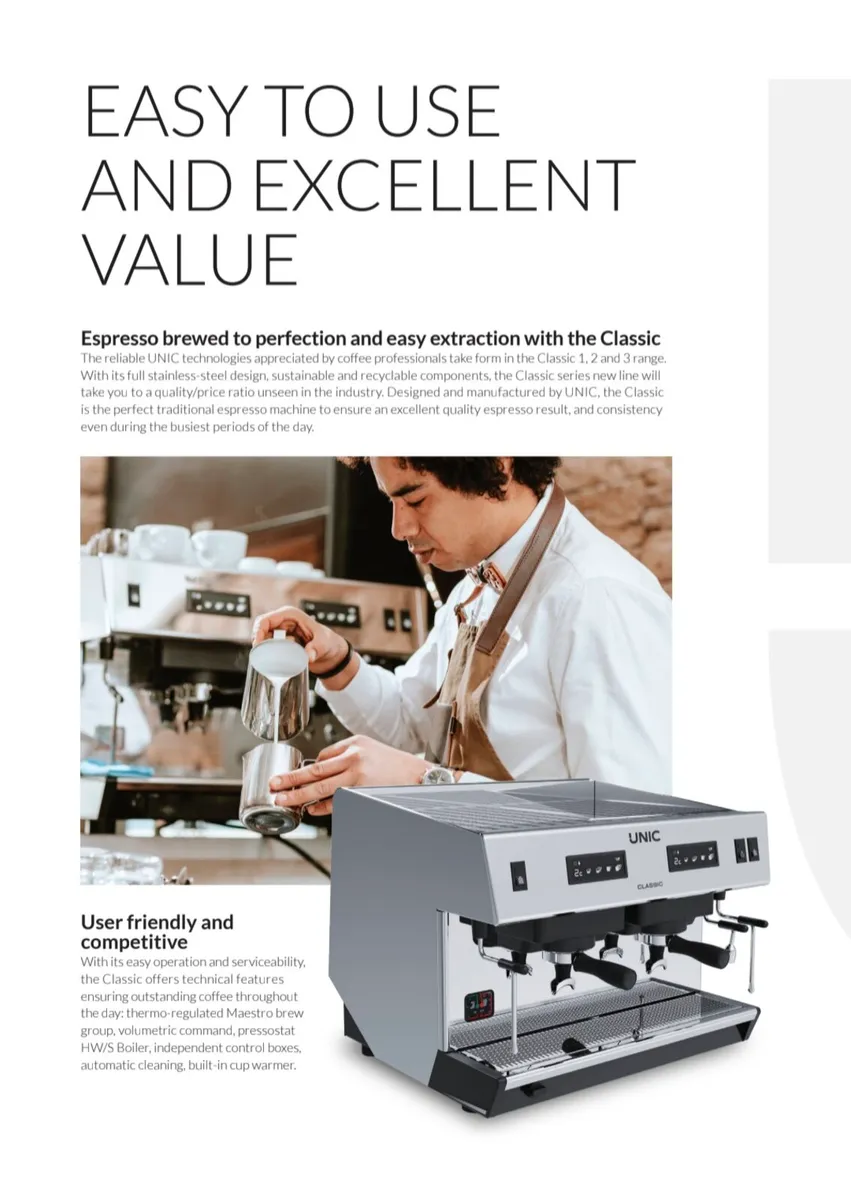 UNIC CLASSIC 2 – Professional Espresso & Cappuccin - Image 1