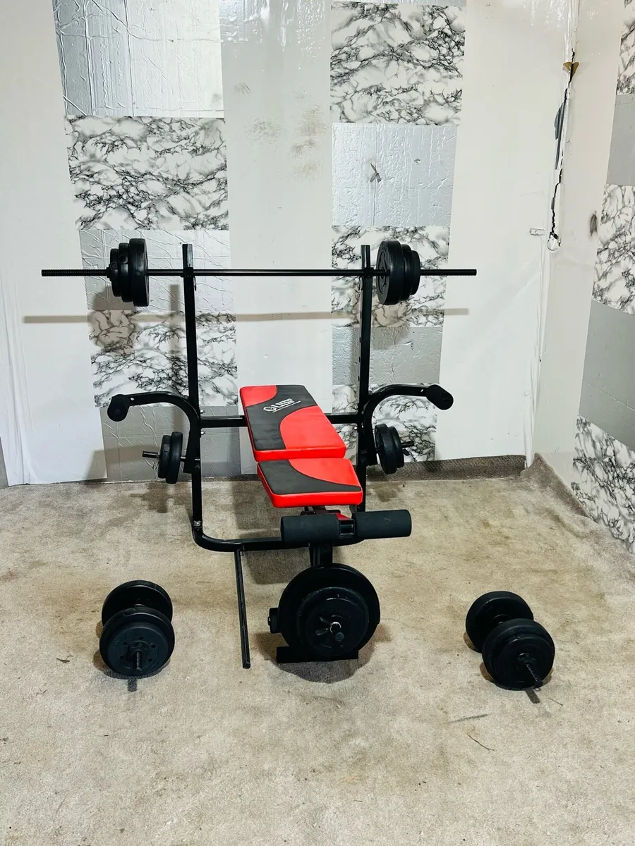 USF WEIGHTS BENCH 60KG WEIGHTS BARBELL SET - Image 4