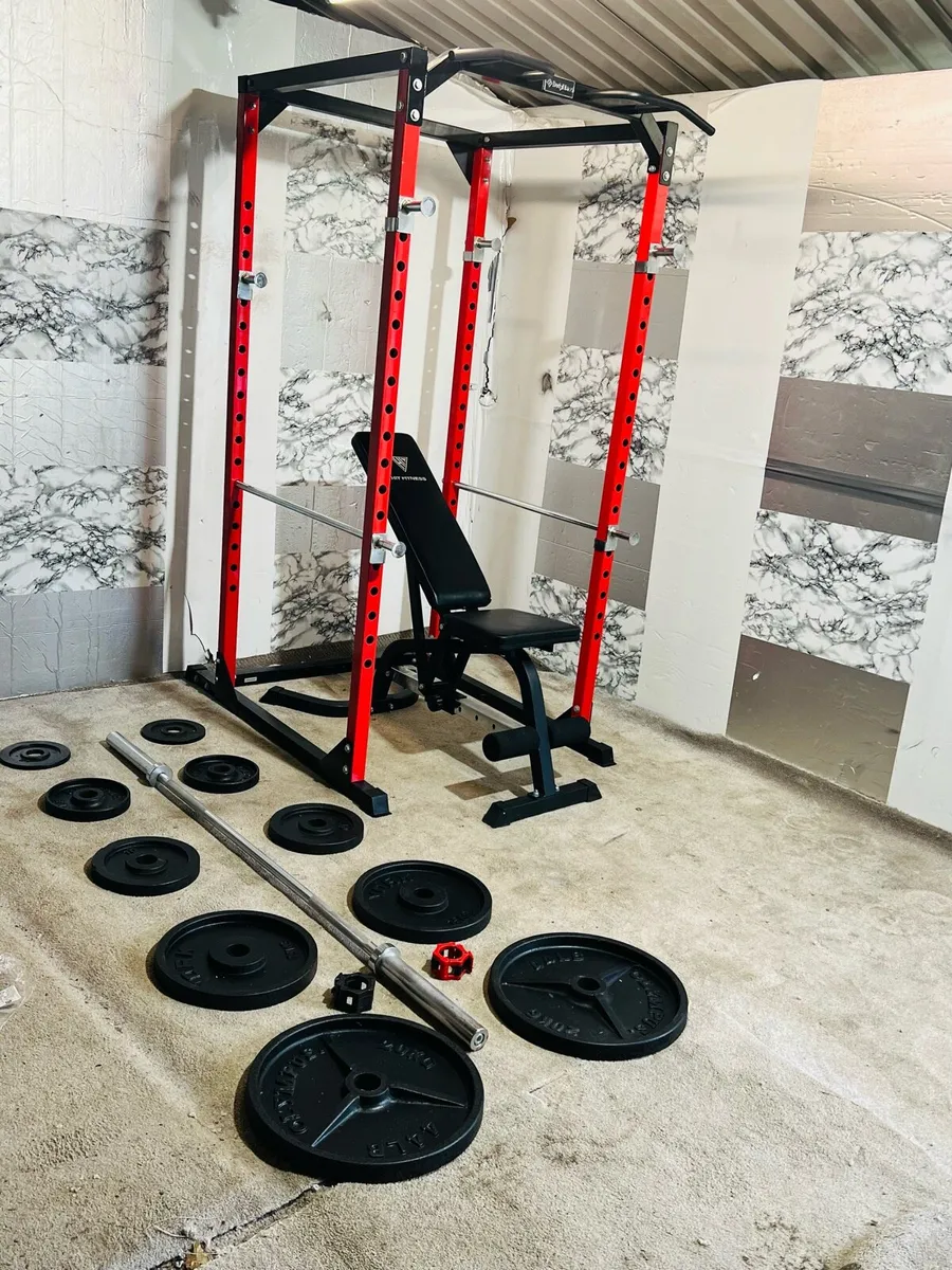 POWR RACK 115KG WEIGHTS ADJUSTABLE BENCH - Image 1