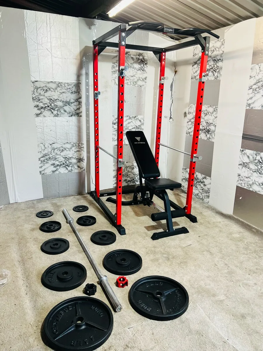 POWR RACK 115KG WEIGHTS ADJUSTABLE BENCH - Image 2