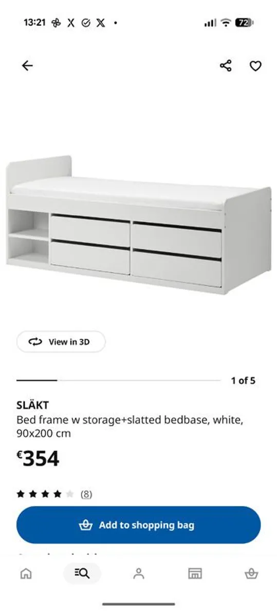 Single bed with storage - Image 1
