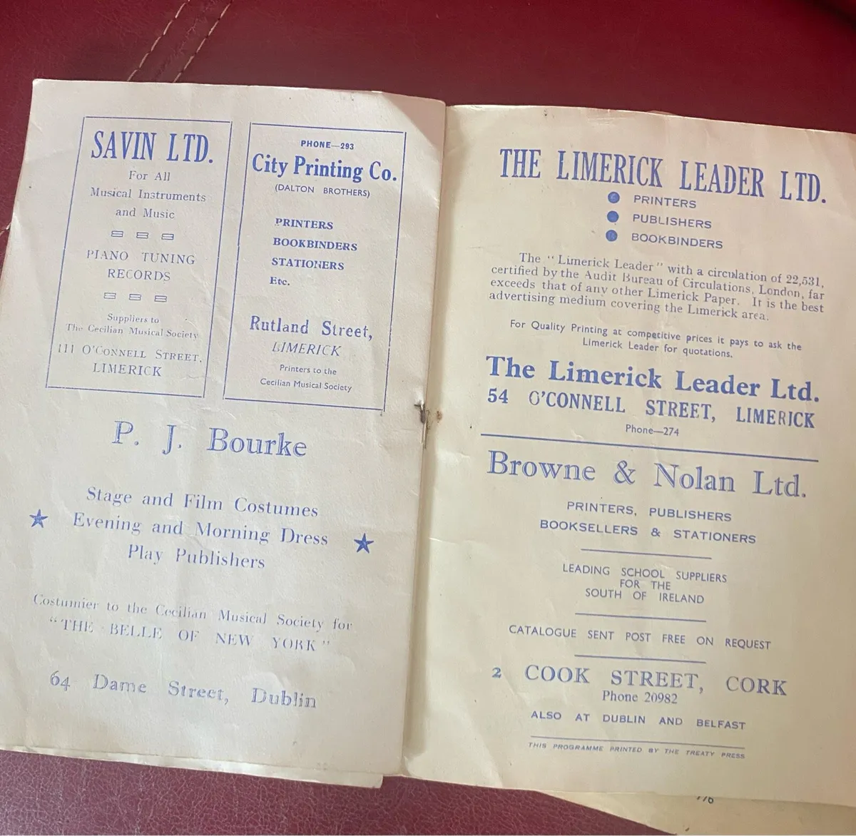 Cecilian Musical Society Limerick Vintage Programm - Image 4