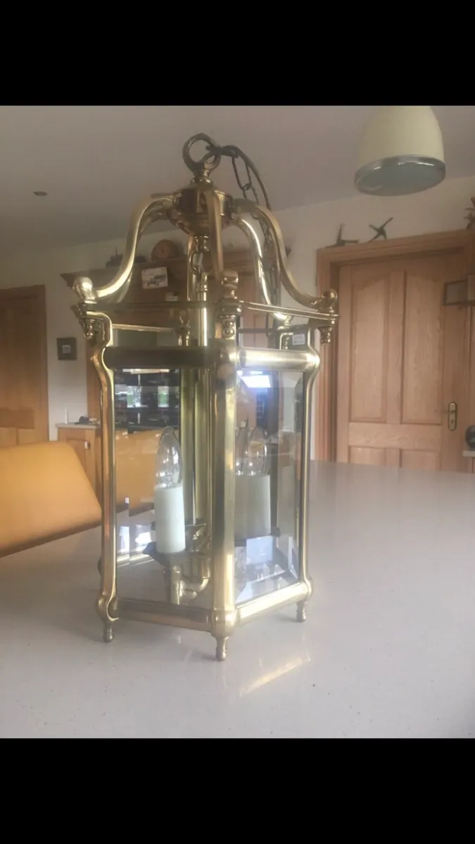 Antique brass lantern - Image 1
