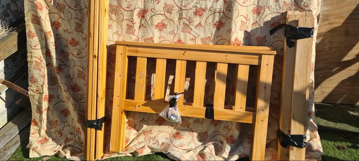 Single Pine bed and mattress