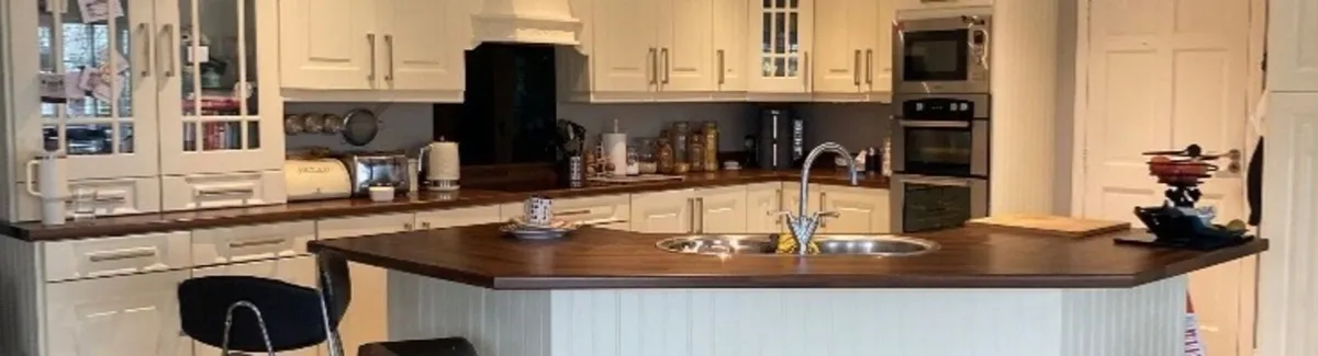 kitchen countertops with island sink and upstands - Image 1