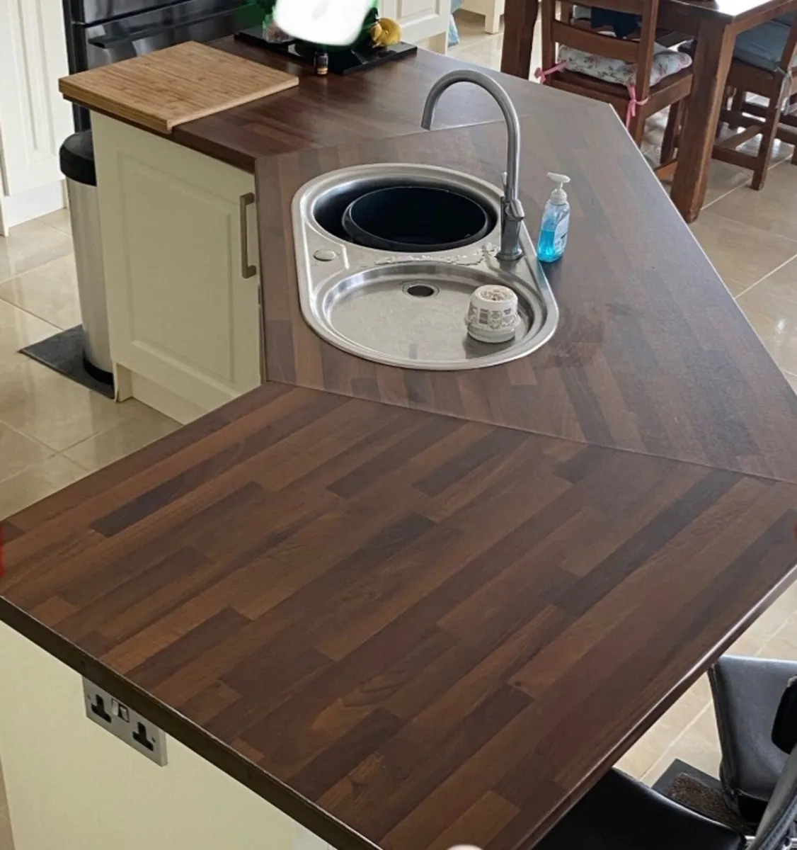 kitchen countertops with island sink and upstands - Image 2