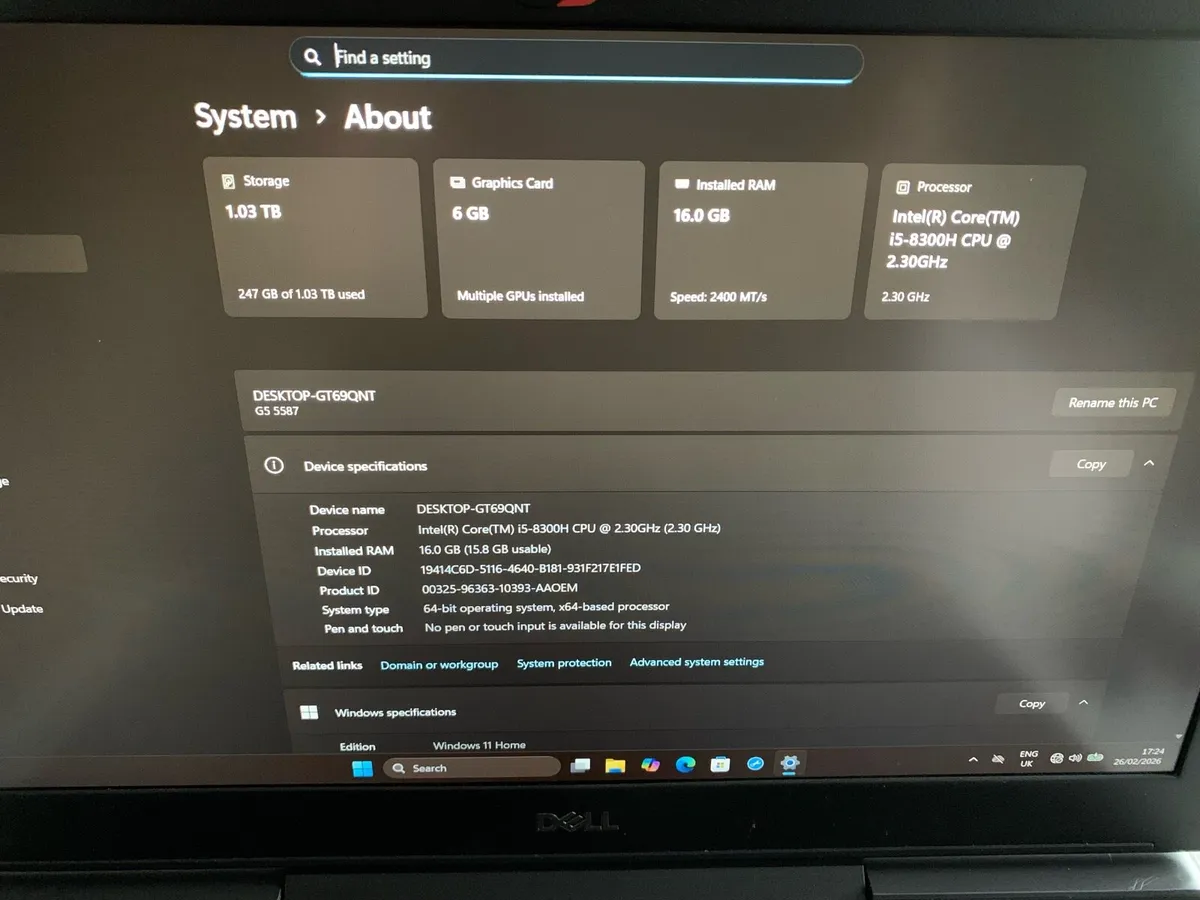 Gaming laptop i5 8th gen / GTX 1060 (6GB) - Image 4