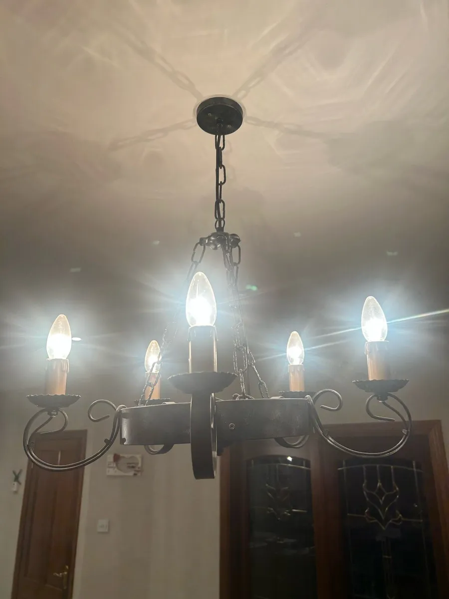 Ceiling chandelier light - cartwheel shape - Image 2