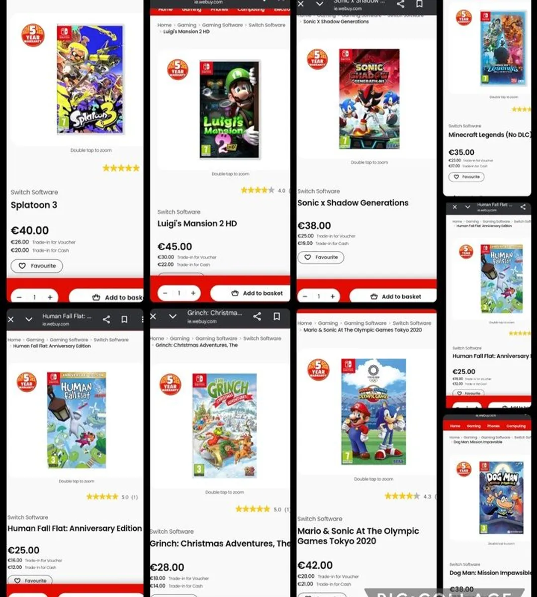 Nintendo Switch Games + Case - Image 1