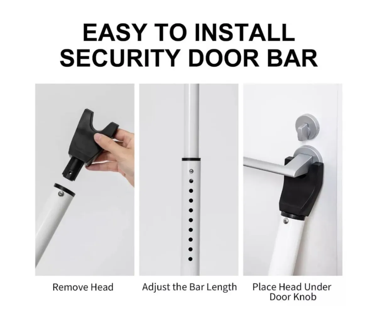 Door / Patio Door Jammer Adjustable Security Bar - Image 2