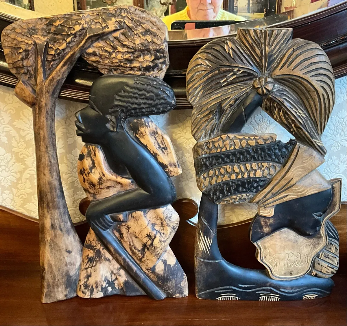 Set of Vintage Carved African Wooden Wall Hangings - Image 2