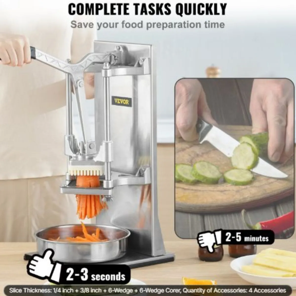 Commercial French Fry Cutter with 4 Replacement - Image 4