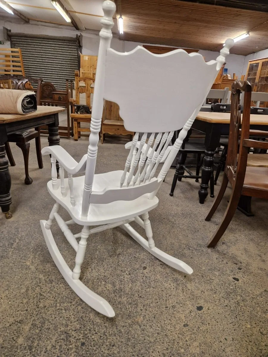 Vintage pressed back oak rocking chair - Image 2
