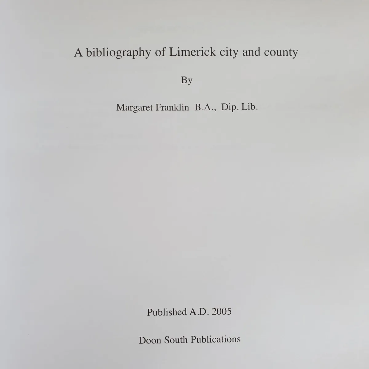 Limerick A biblography of city & county M Franklin - Image 3