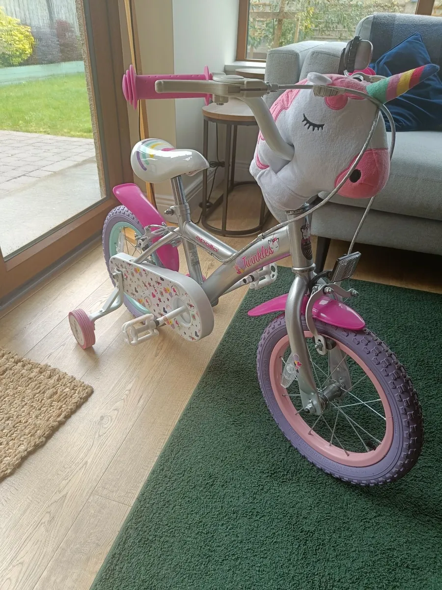 Apollo Twinkles Unicorn Kids Bike - 14" Wheel - Image 1