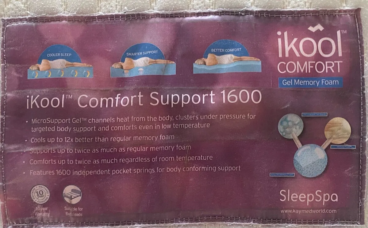 King bed with Kaymed memory foam mattress - Image 2