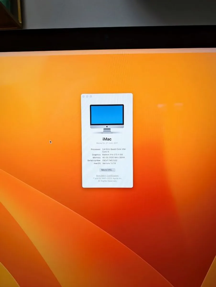 iMac 27" 5K (2017) - HIGH SPEC 1TB SSD & 40Gb RAM Upgrade, Mint condition + Magic KB & Mouse - Image 2